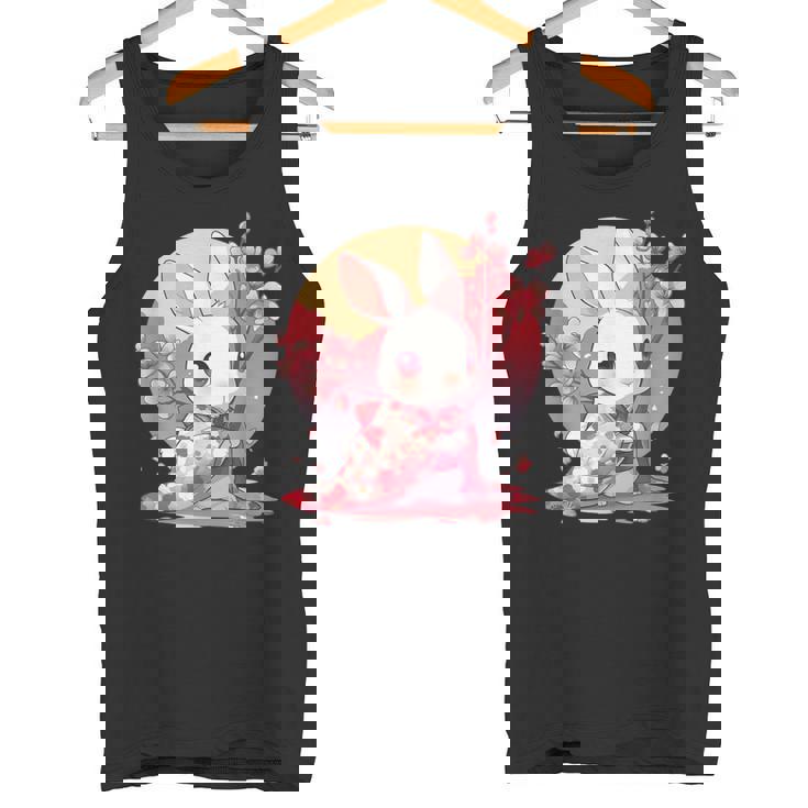 白うさぎの春のさくらアドベンチャー タンクトップ