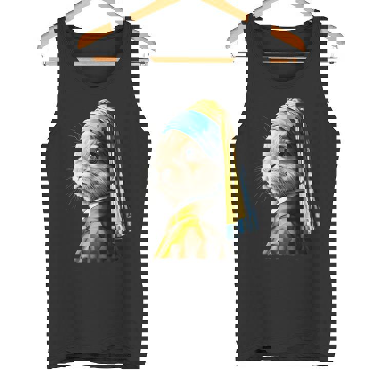 真珠の耳飾りのウサギ タンクトップ