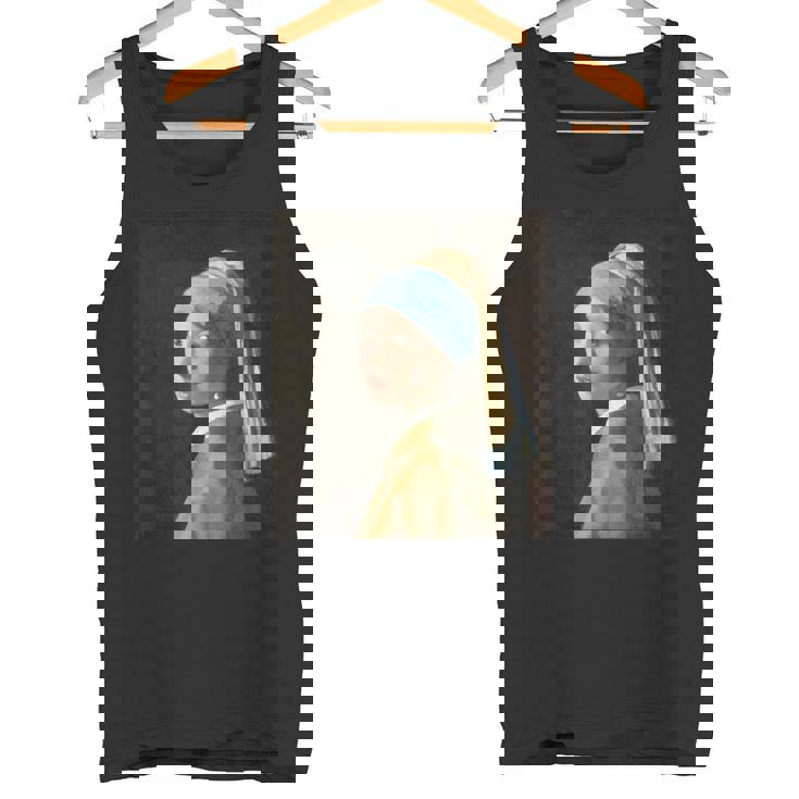 真珠の耳飾りの少女／フェルメール【世界の名画】（高精細画像）Vermeer 美術館アート 油絵 タンクトップ