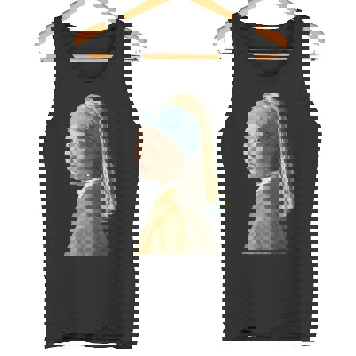 真珠の耳飾りの少女／フェルメール（切り抜き）【世界の名画】Johannesermeer 青いターバン 美術館アート タンクトップ