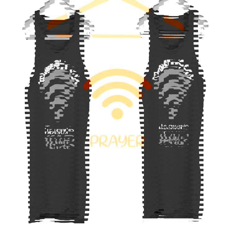神とつながるパスワードは祈り神信仰イエス タンクトップ