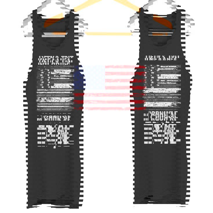 私が脅威だと判断した私の代名詞を試してみる私 タンクトップ