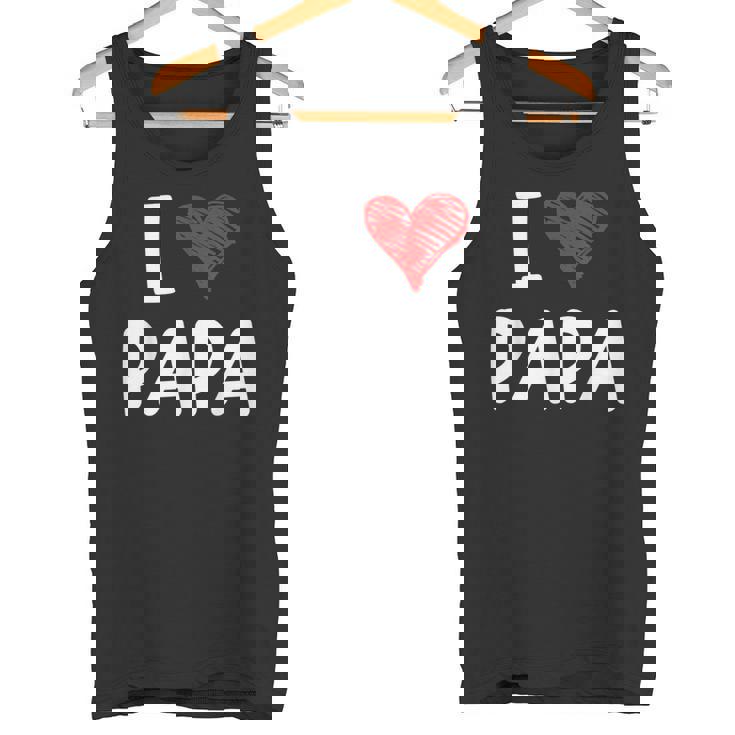 私はパパ 最高 お父さん 父 息子 娘 衣装 ハートが大好きです I Love Papa タンクトップ