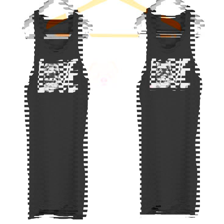 私はフェレットが大好きです Love Ferret タンクトップ