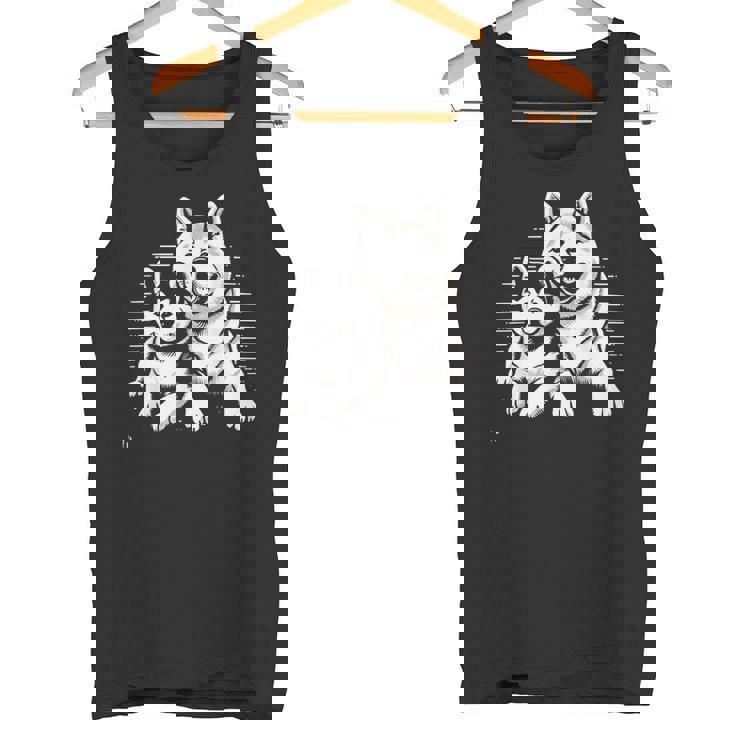 秋田犬 グラフィックtシャツ レディース メンズ タンクトップ