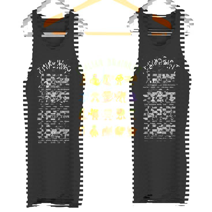 種類 イタリア ブレイン ミーム キャラクター 手描き ティーン タンクトップ