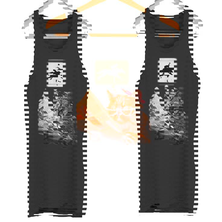 競馬 猫 ネコ 面白いtシャツ 馬tシャツ ウマ レース 馬 乗馬 メンズ おもしろグッズ ネタ 大人 男性 タンクトップ