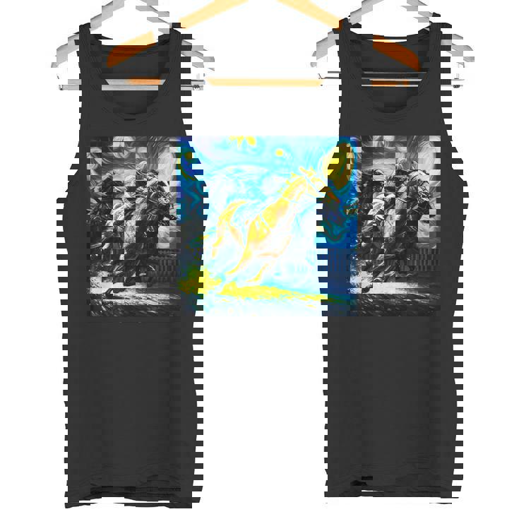 競馬 馬tシャツ おもしろ ウマ レース 馬 乗馬 競馬 面白いtシャツ メンズ グッズ ネタ 大人 男性 ゴッホ タンクトップ