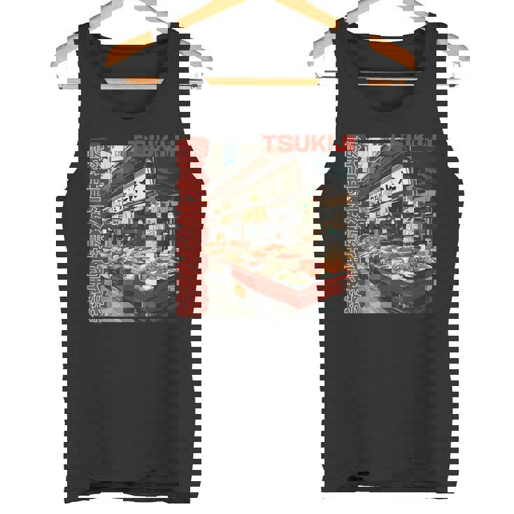 築地魚市場 日本 東京撮影 海鮮屋台 タンクトップ