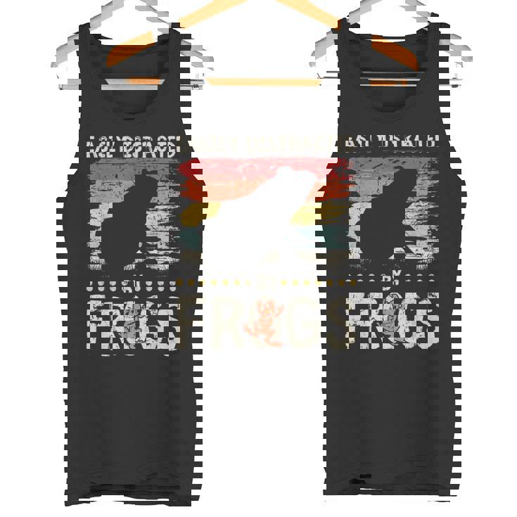 簡単に気を散らせるカエルのヴィンテージなカエル愛好家。 タンクトップ