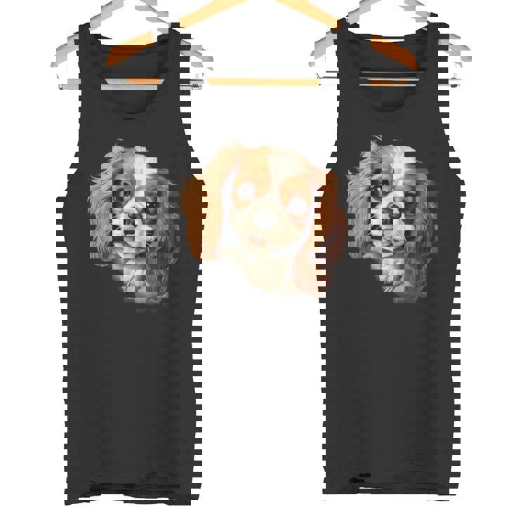 素敵で面白い覗き見犬 キャバリアキングチャールズスパニエル タンクトップ