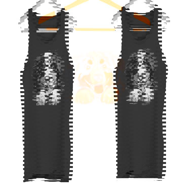 素敵で面白い覗き見犬 バーニーズマウンテンドッグ タンクトップ