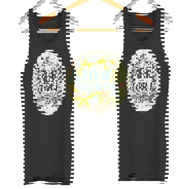 素敵な黄色い花と春の植物のための新しい成長スピーチ タンクトップ