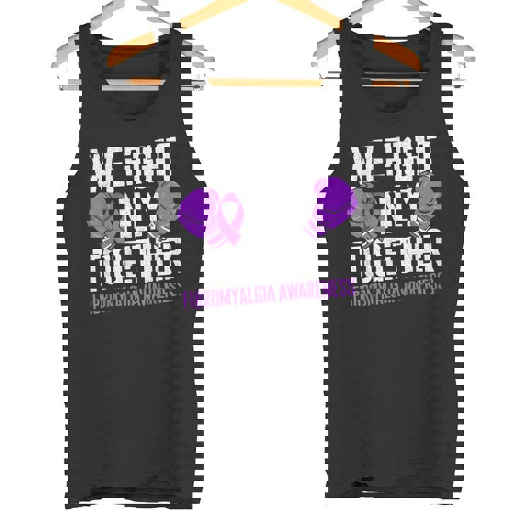 線維筋痛症啓発 パープルリボン We Fightonly Together タンクトップ