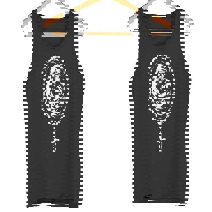 聖なるロザリオ 聖母マリア 赤ちゃん イエス カトリック ロザリオ ミステリー タンクトップ