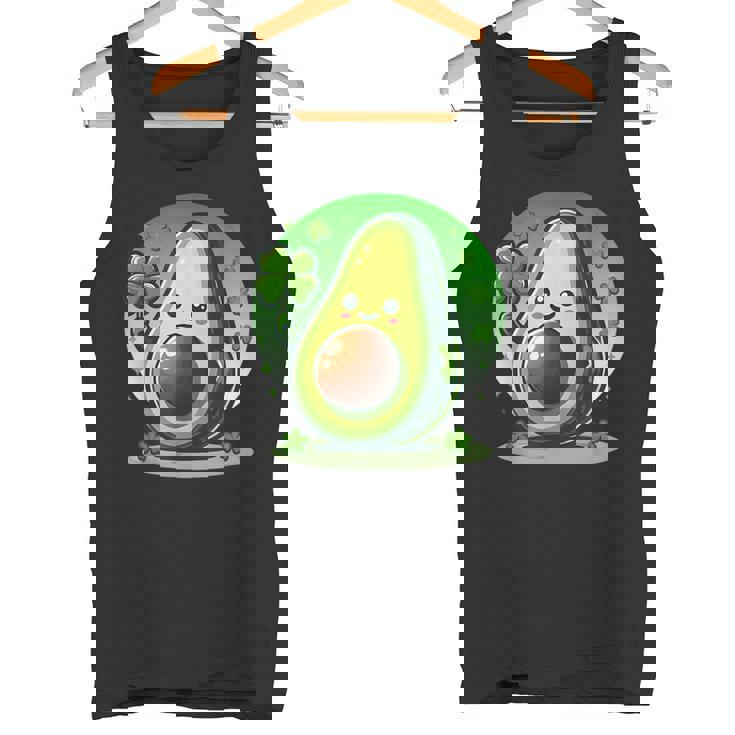 聖パトリックの日 アボカド 幸運の四つ葉のクローバー タンクトップ