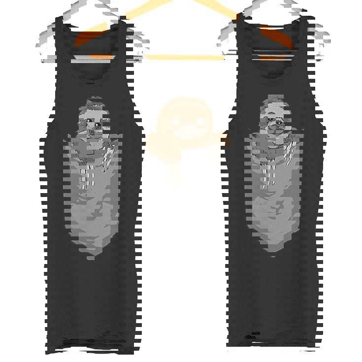 胸ポケットのナマケモノ 面白いナマケモノ タンクトップ