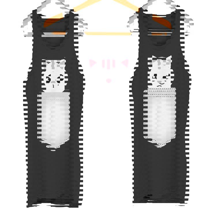 胸ポケットの猫 タンクトップ