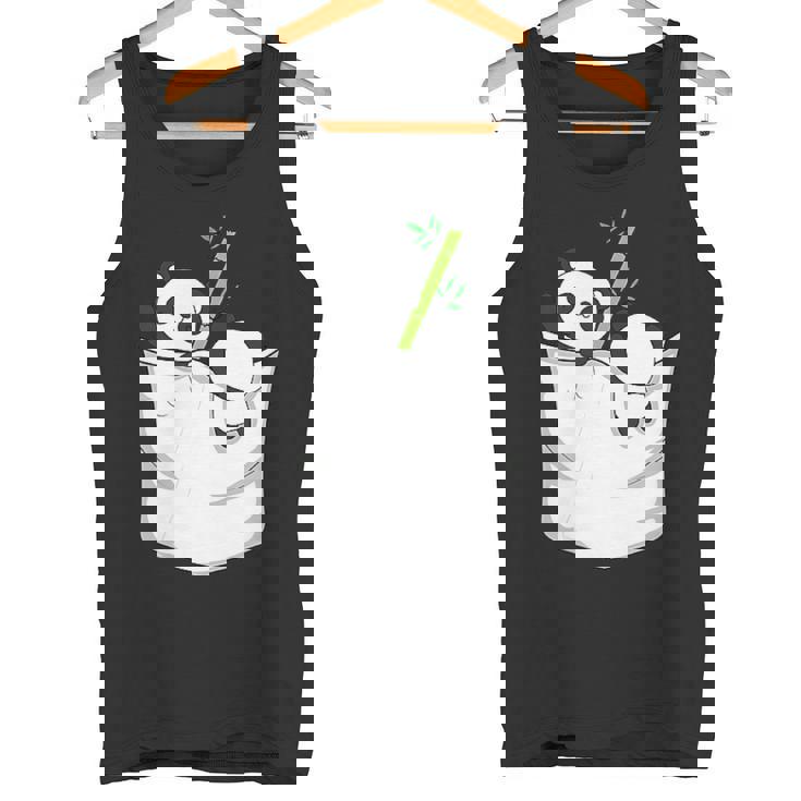 胸ポケットパンダ パンダ クマ タンクトップ