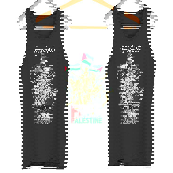 自由パレスチナガザパレスチナ国旗 アラビア語 タンクトップ
