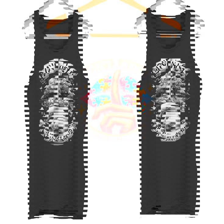 自閉症啓発唇を理解していないことを判断しないでください タンクトップ