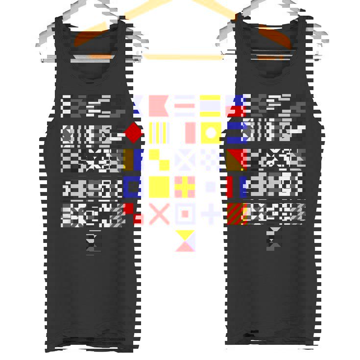 航海旗 アルファベット 国際海上信号旗 タンクトップ
