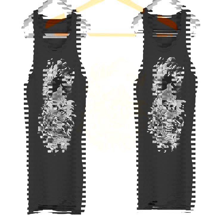 般若マスク 日本語 タトゥー フラッシュ タンクトップ