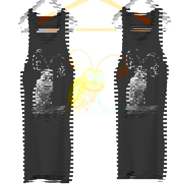 芋虫 面白い芋虫甘い緑の芋虫 タンクトップ