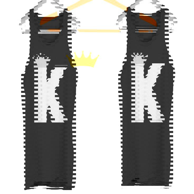 英文字 K 大文字 アルファベット モノグラム イニシャル キング クイーン クラウン タンクトップ