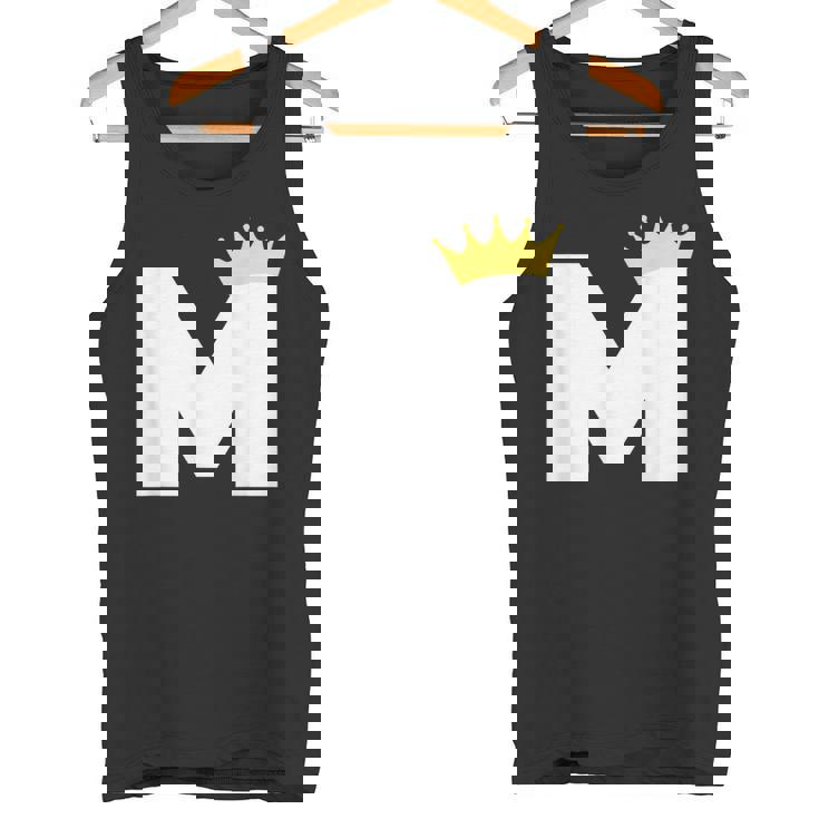 英文字 M 大文字 アルファベット モノグラム イニシャル キング クイーン クラウン タンクトップ