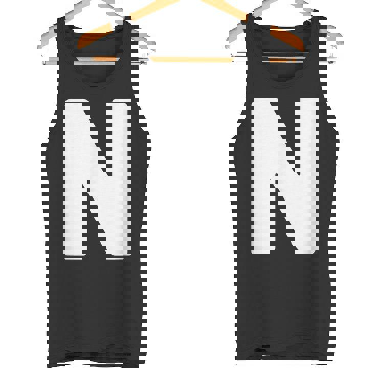 英文字 N 大文字 アルファベット モノグラム イニシャル タンクトップ