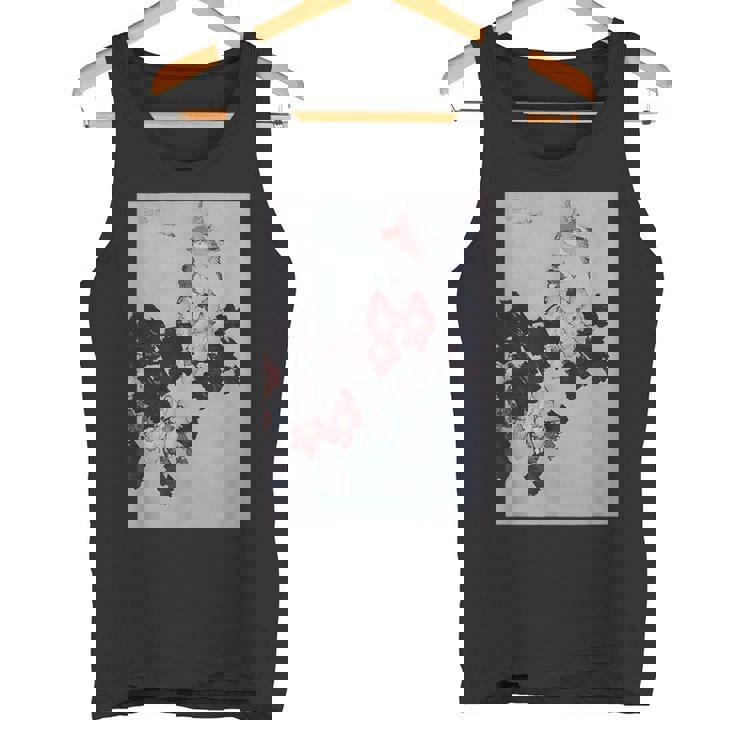 葛飾北斎作 ハイビスカスとスズメ タンクトップ