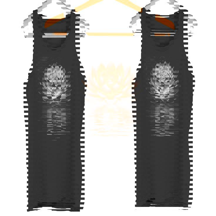 蓮の花 ヨガ 瞑想 禅 スピリチュアル オーム 仏教 ギフト タンクトップ