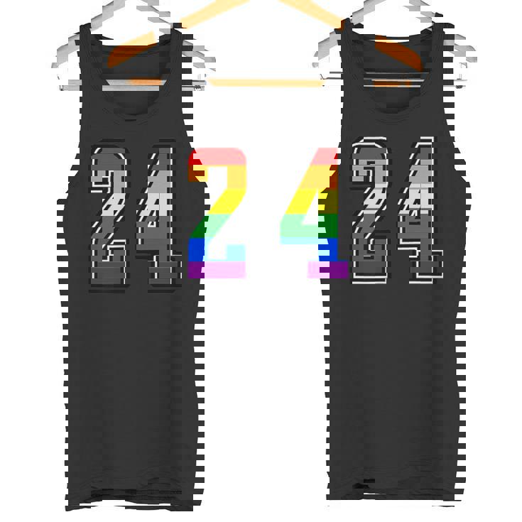 虹 24チーム短期大学スポーツレインボーカラー番号制ユニフォーム タンクトップ