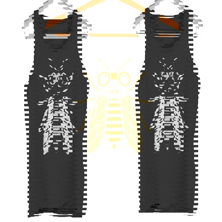 蝉のユーモア シンプルでかわいいミニマリストの昆虫 蝉 タンクトップ