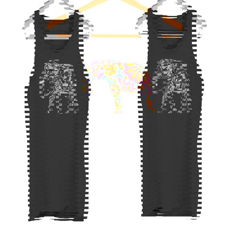 象 カラフル 象 絵画 レディース メンズ タンクトップ