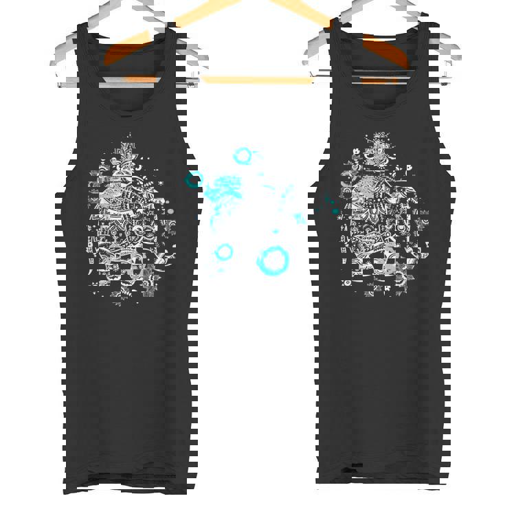 象のギフト タイアート 幸運のタイ ビンテージグラフィック タンクトップ