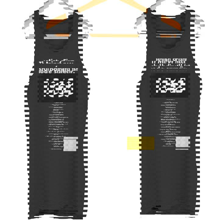 財務省解体dissolution Of The Ministry Of Finance タンクトップ