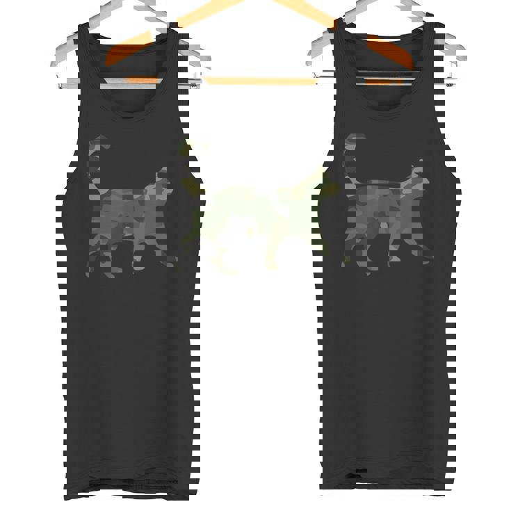 迷彩猫 面白い迷彩柄 アーミーミリタリーカラー 猫 タンクトップ