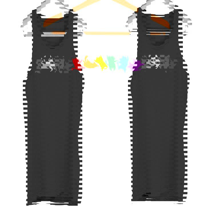 遊び好きなレインボーキャット Lgbtq プライド 楽しい タンクトップ