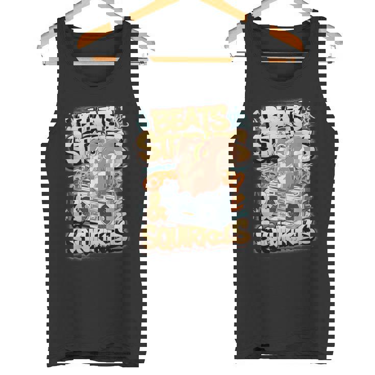 都市公園の都会のリス スタイリッシュで楽しいどんぐりアドベンチャー タンクトップ