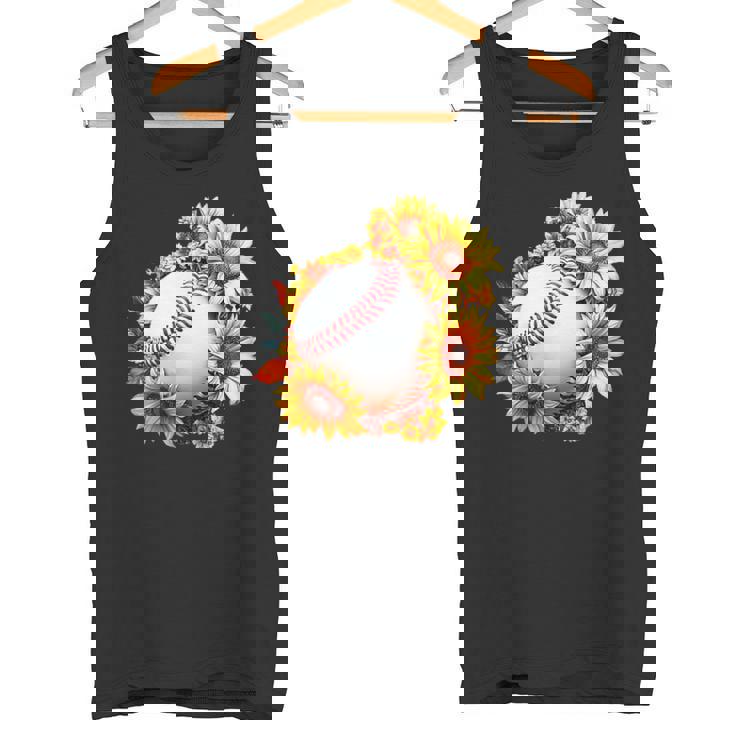 野球 面白いtシャツ ベースボール おもしろ ひまわり 花柄 服 ネタ メンズ 野球部 おもしろグッズ 子供 タンクトップ