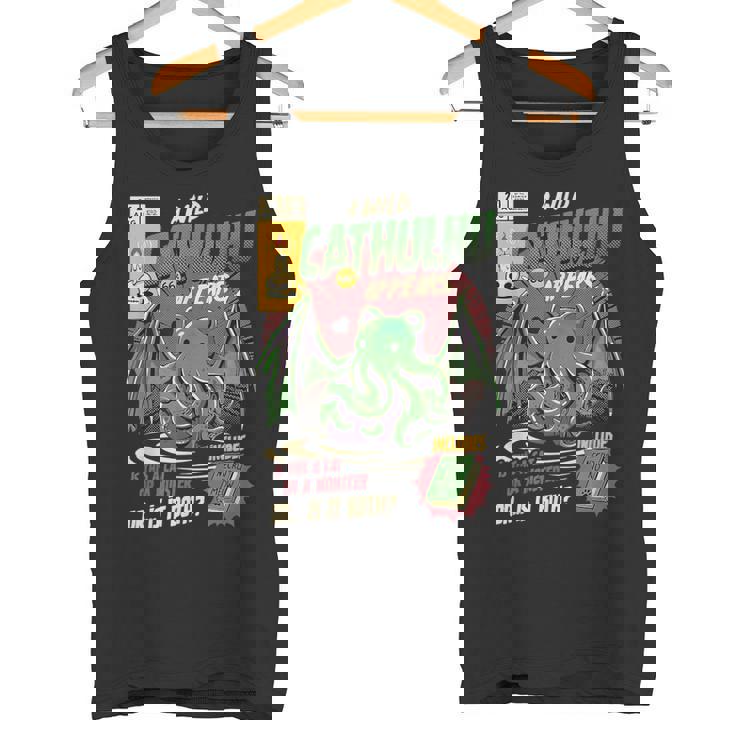 野生のカトゥルフが現れる猫か怪物か変な猫-クトゥルフ タンクトップ