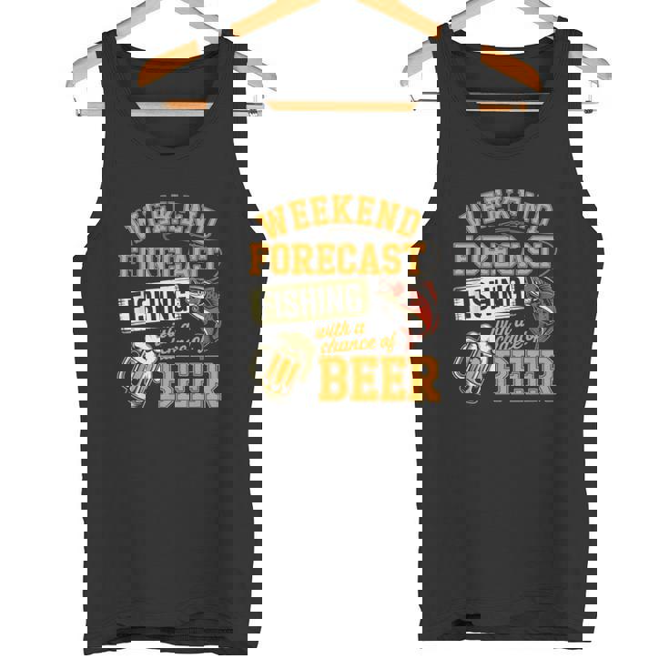 釣り人のための面白い釣りとビールの週末予報 タンクトップ