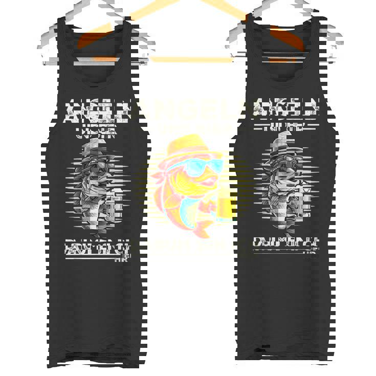 釣り人の服 面白いことわざ釣りとビールサーモンデザイン タンクトップ