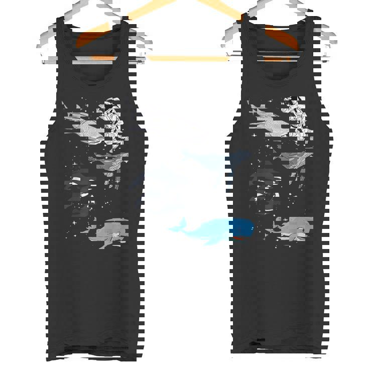 銀河 宇宙 ジンベエザメ シロイルカ ザトウクジラ 海洋 オルカ クジラ タンクトップ