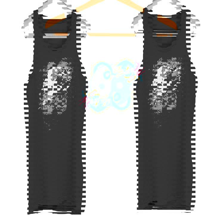 陰陽 太極竜デザイン 瞑想用 太極拳 タンクトップ