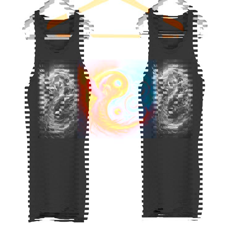 陰陽鳳凰と日本龍 タンクトップ