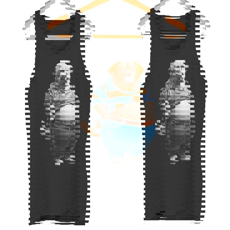 陽気なチャンキーラブラドールレトリバーtシャツ 太った犬愛好家向け タンクトップ