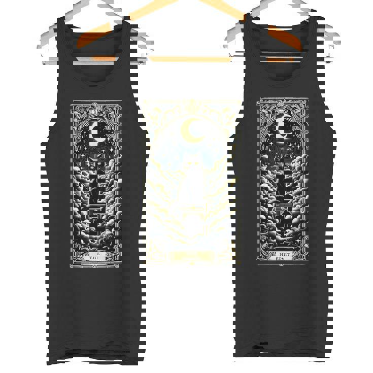 隠者タロットカード 箱に入った猫 神秘的なかわいい猫のタロットカード タンクトップ